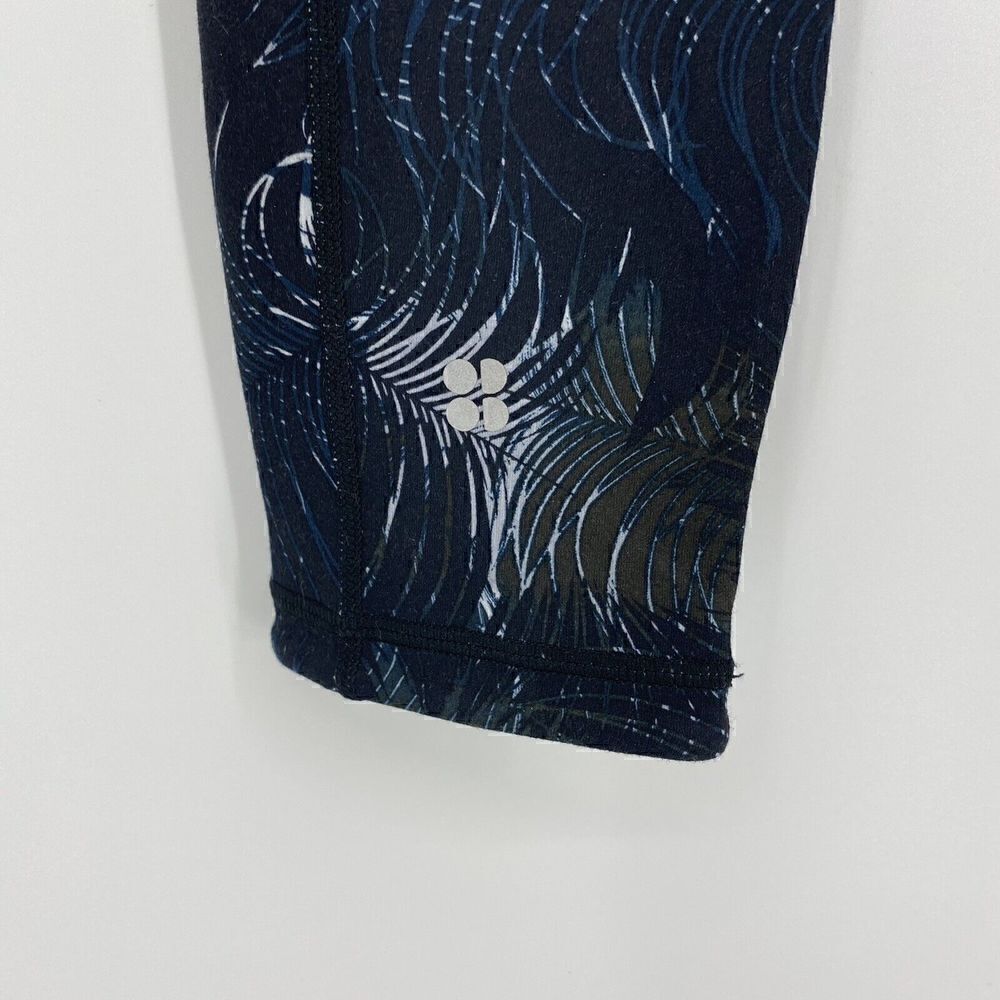 Sweaty Betty Leggings Size Small Womens Blue Palm Leaf Print Crop High Rise - Picture 5 of 7